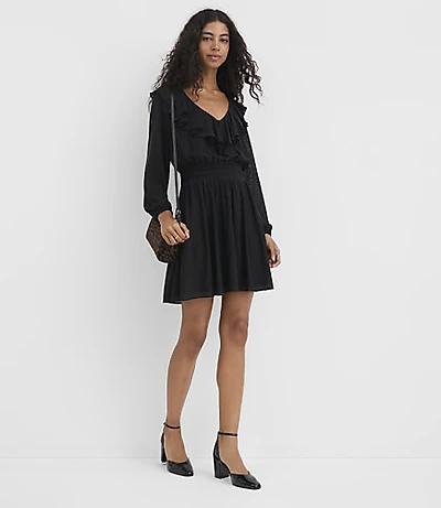 Mesh Ruffle Mini Flounce Dress