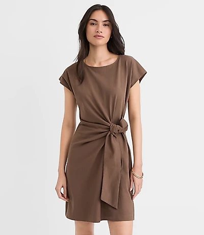 Petite Side Tie Wedge Tee Mini Dress
