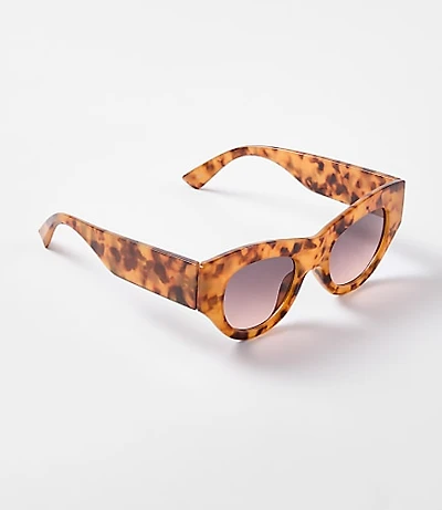 Tortoiseshell Print Chunky Cateye Sunglasses