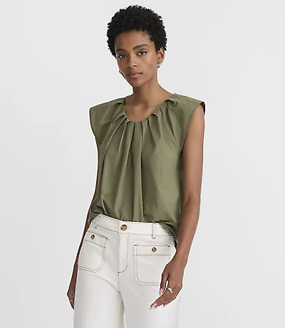 Pleated Keyhole Top