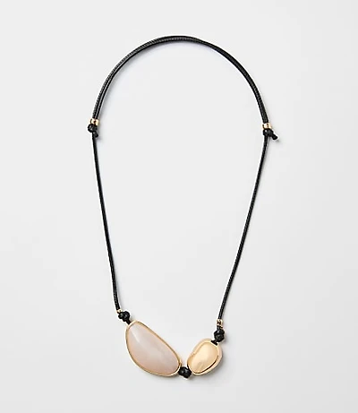 Mother Of Pearl Cord Statement Necklace