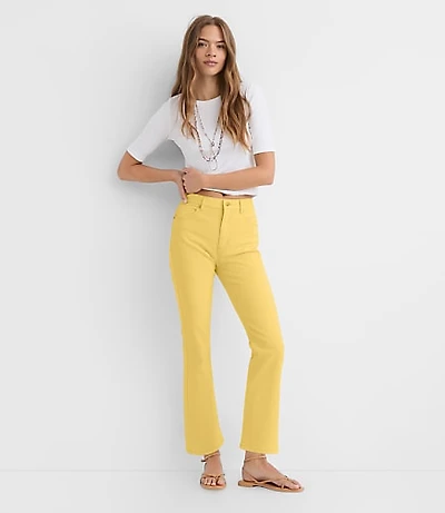 Rivete High Rise Kick Crop Jeans Daffodil Bloom