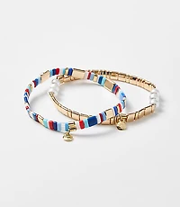 Pearlized Chicklet Bracelet Set