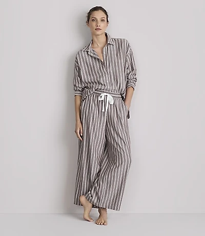 Lou & Grey Striped Twill Wide Leg Crop Pajama Pants