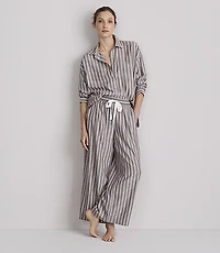 Lou & Grey Striped Twill Wide Leg Crop Pajama Pants