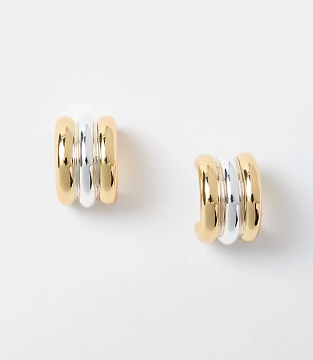LOFT Versa Ridged Modern Metal Earrings