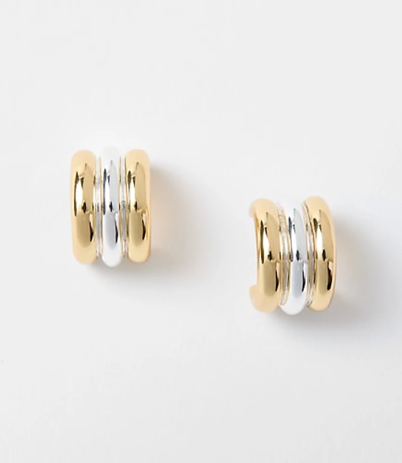LOFT Versa Ridged Modern Metal Earrings
