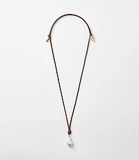 Pearlized Cord Pull Tie Necklace
