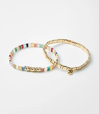 Rainbow Heart Chicklet Bracelet Set