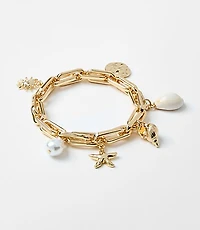 Seaside Charm Chain Link Stretch Bracelet