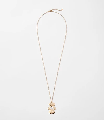 Pearlized Linear Molded Metal Necklace