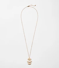 Pearlized Linear Molded Metal Necklace