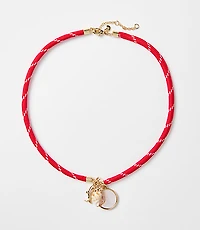 Fish & Seashell Rope Charm Necklace