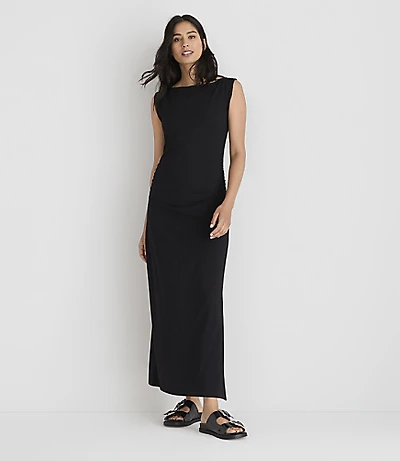 Lou & Grey Ruched Boatneck Maxi Dress