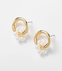 Pearlized Cluster Stud Earrings