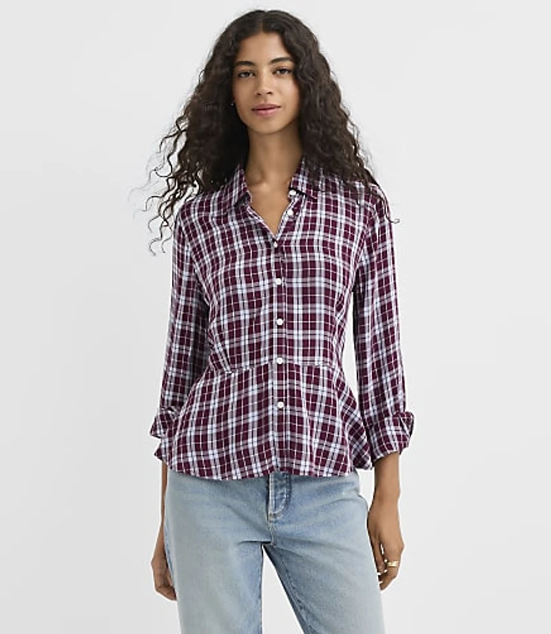 Plaid Peplum Shirt