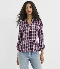 Plaid Peplum Shirt