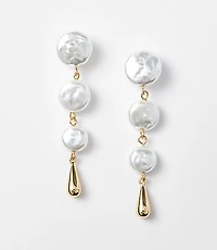Pearlized Linear Drop Earrings
