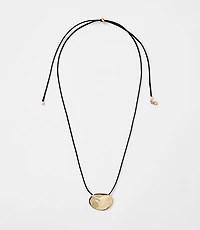 Molded Metal Pull Tie Cord Necklace