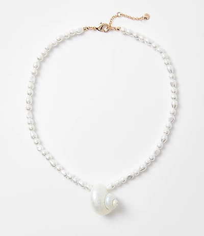 Pearlized Seashell Beaded Necklace