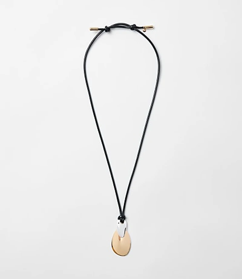 LOFT Versa Mixed Metal Cord Statement Necklace