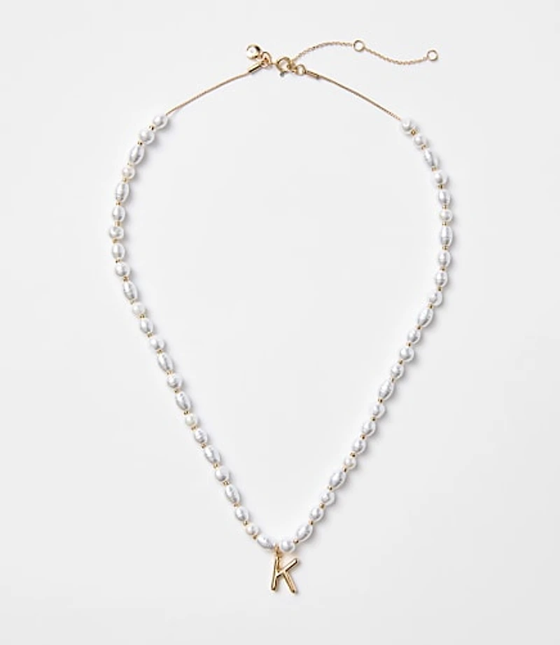 Pearlized Initial Necklace