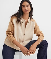 Colorblock Saddle Sleeve Cardigan