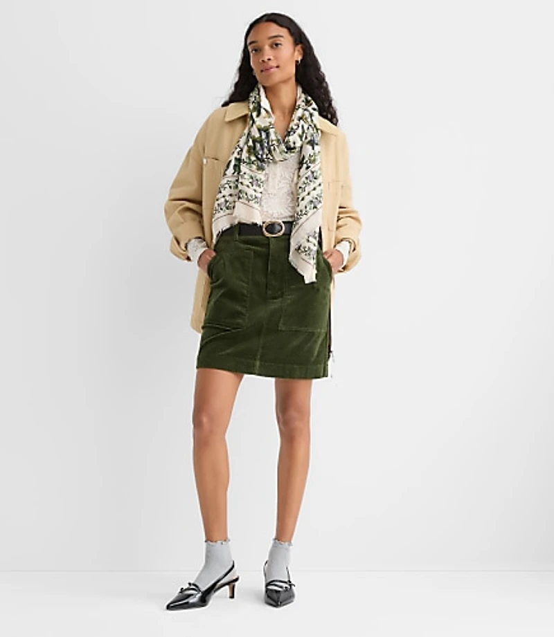 Corduroy Mini Pocket Skirt