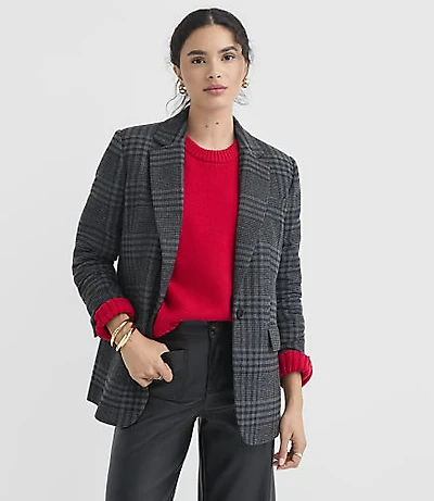 Houndstooth Oversized Blazer