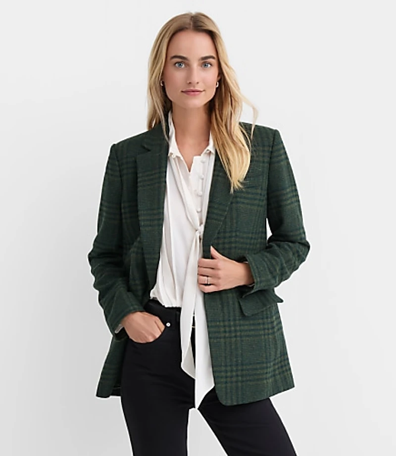 Houndstooth Oversized Blazer