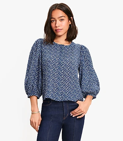Garden Balloon Sleeve Blouse