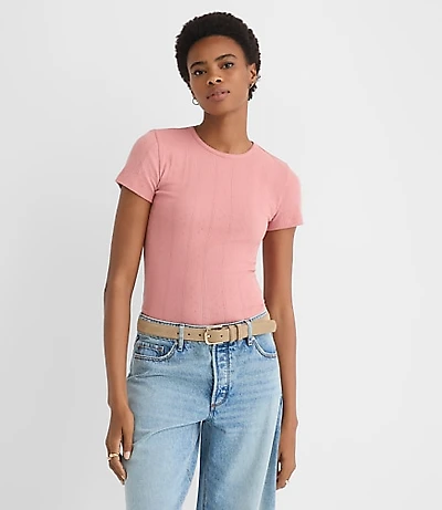 Pointelle Baby Tee