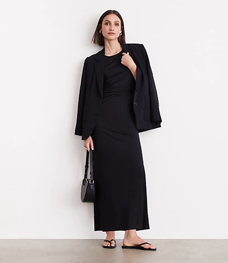 Petite LOFT Versa Stretch Mesh Midi Dress
