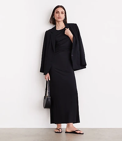 Petite LOFT Versa Stretch Mesh Midi Dress