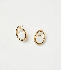 Mother Of Pearl Center Stud Earrings