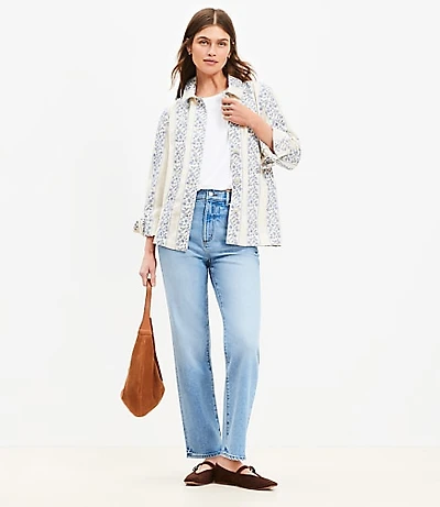 Petite High Rise Straight Jeans Bright Vintage Wash