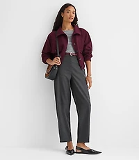 Petite Tailored Barrel Pants Brushed Flannel