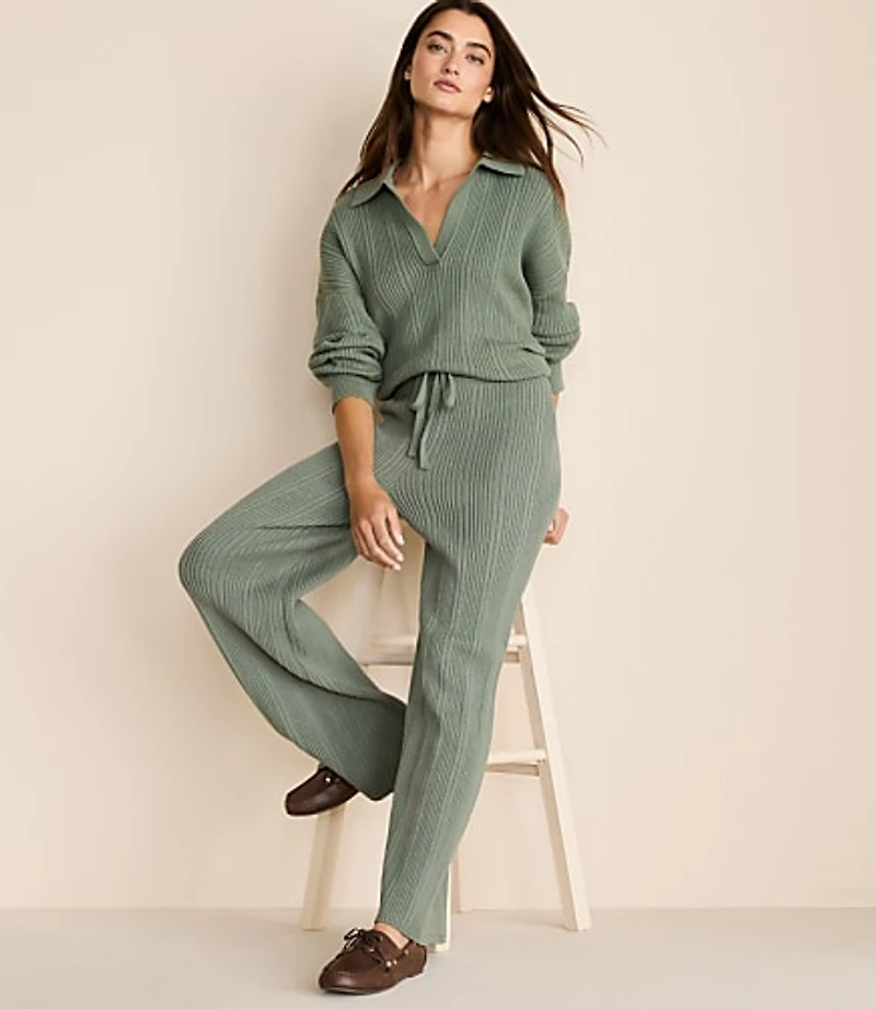 Lou & Grey Ribbed Wide Leg Sweater Pants