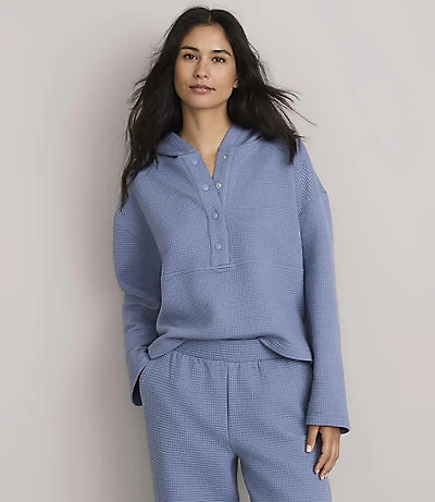 Lou & Grey Wafflestitch Snap Hoodie