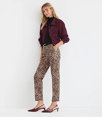 Petite Riviera Slim Pants in Leopard Print Bi-Stretch