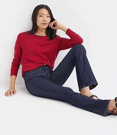 Petite Mid Rise Boot Jeans Classic Rinse Wash