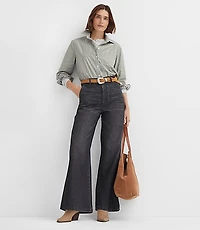 High Rise Trouser Jeans Washed Black Wash