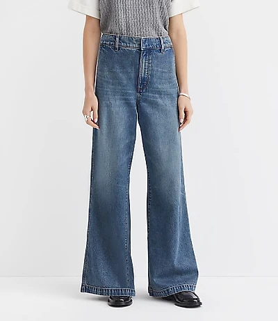 Curvy High Rise Trouser Jeans Authentic Vintage Mid Wash