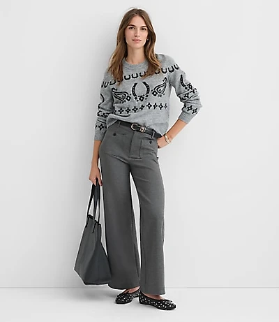 Palmer Wide Leg Pants Heathered Ponte