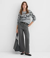 Palmer Wide Leg Pants Heathered Ponte