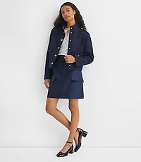 Petite Satin Utility Mini Skirt