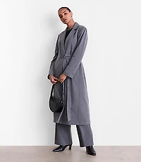 Petite LOFT Versa Seasonless Stretch Belted Coat Heather