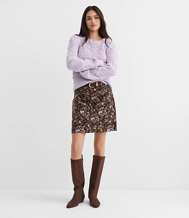 Petite Garden Corduroy Mini Pocket Skirt