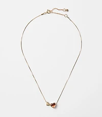 Tortoiseshell Print Mini Heart Necklace