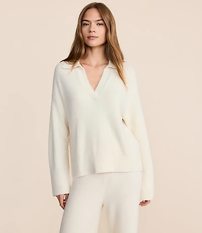 Lou & Grey Fuzzy Polo Sweater